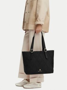 Beverly Hills Polo Club Torebka CWBEO-BHPC-C-001-10 Czarny. Czarne shopper bag Beverly Hills Polo Club, bez wzorów, z materiału, bez dodatków. Za 199,99 zł.