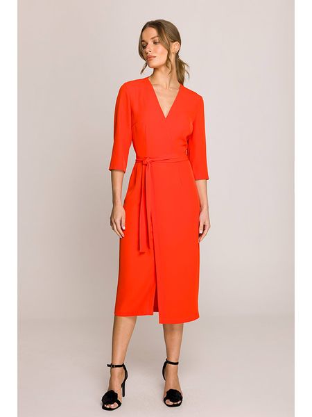 Stylove Sukienka w kolorze czerwonym rozmiar: S. Czerwone sukienki Stylove, s, bez wzorów, z tkaniny, bez kołnierzyka, bez ramiączek, midi. Za 264,95 zł.