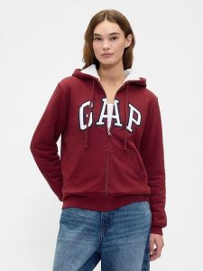GAP Bluza w kolorze bordowym rozmiar: XXS. Czerwone bluzy GAP, xxs, bez wzorów, bez kaptura. Za 144,92 zł.