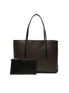 Calvin Klein Torebka Emblem Aop Tote W/ Pouch LV04F3266G Czarny. Czarne shopper bag Calvin Klein, bez wzorów, ze skóry, bez dodatków. Za 589,99 zł.