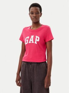Gap T-Shirt 729555-08 Różowy Regular Fit. Czerwone t-shirty GAP, l, bez wzorów, z bawełny, bez kołnierzyka, bez ramiączek. Za 79,99 zł.