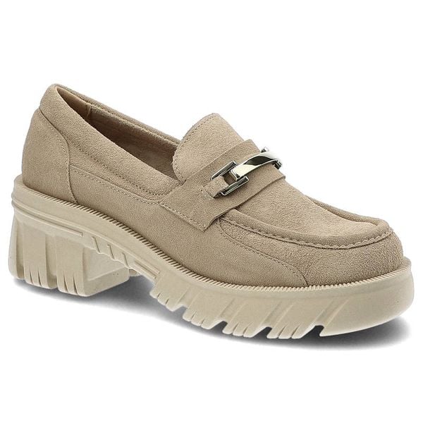 Półbuty damskie Lemar, naturalna skóra zamszowa masywna podeszwa o wyrazistym bieżniku metalowy detal, bez/zł, 20110-W. Brązowe półbuty Lemar, bez wzorów, ze skóry, bez obcasa, bez zapięcia. Za 379,00 zł.