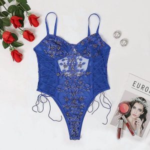 Body z haftem transparentne eleganckie Marice. Zielone body i gorsety Intica, bez wzorów. W wyprzedaży za 119,00 zł.