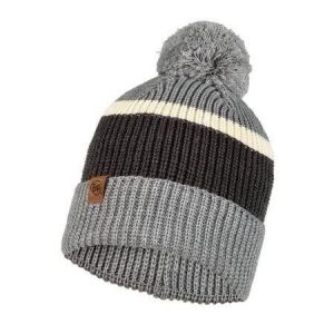 Czapka biegowa unisex Buff Knitted Hat Elon Ash ciepła z pomponem. Szare czapki Buff, bez wzorów, sportowe. Za 108,00 zł.
