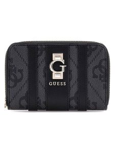 Guess Portfel w kolorze antracytowo-czarnym - 14 x 9 x 2 cm rozmiar: onesize. Czarne portfele Guess, z aplikacjami, z materiału. Za 173,99 zł.