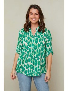 Curvy Lady Bluzka w kolorze zielonym rozmiar: 48/50. Zielone bluzki Curvy Lady, bez wzorów, klasyczne, bez kołnierzyka, bez ramiączek. Za 112,95 zł.