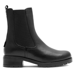 Botki Lasocki. Czarne botki Lasocki, bez wzorów, bez obcasa, na płaskiej podeszwie, bez zapięcia. Za 124,99 zł.