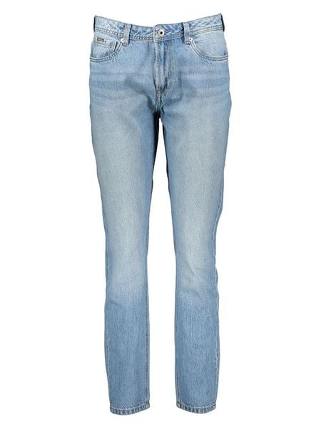 Pepe Jeans Dżinsy "Violet" - Tapered fit - w kolorze błękitnym rozmiar: W32/L30. Niebieskie jeansy Pepe Jeans, z aplikacjami, z bawełny, z podwyższonym stanem. Za 215,21 zł.