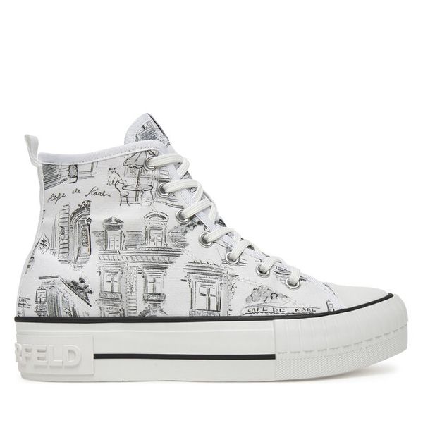 Trampki KARL LAGERFELD. Białe trampki KARL LAGERFELD, bez wzorów, bez zapięcia. Za 339,99 zł.