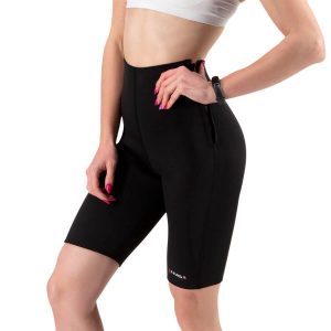 Spodenki neoprenowe damskie HMS SND1400 szorty wyszczuplające treningowe. Czarne spodenki sportowe HMS, xl, bez wzorów, z neoprenu. Za 71,29 zł.