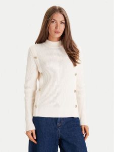 Morgan Sweter 252-MCOOL Beżowy Regular Fit. Brązowe swetry klasyczne Morgan, m, z syntetyku, bez kołnierzyka. Za 299,99 zł.