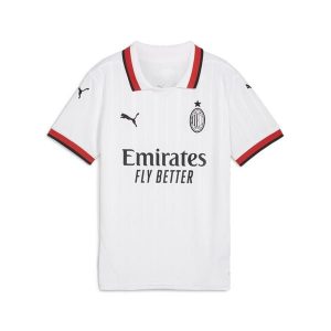 Młodzieżowa koszulka wyjazdowa AC Milan 24/25 PUMA White. Biała bluzki Puma, m, bez wzorów, młodzieżowe, bez kołnierzyka, bez ramiączek. W wyprzedaży za 265,00 zł.