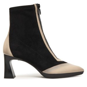 Botki Hispanitas. Czarne botki Hispanitas, bez wzorów, bez obcasa, na słupku, bez zapięcia. Za 589,99 zł.