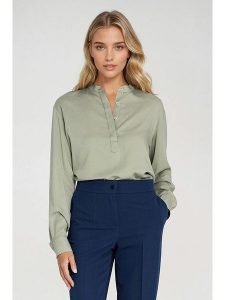 Nife Bluzka w kolorze zielonym rozmiar: 36. Zielone bluzki Nife, bez wzorów, bez kołnierzyka, bez ramiączek. Za 160,95 zł.