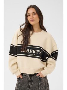 Kaffe Bluza w kolorze beżowym rozmiar: XS. Brązowe bluzy Kaffe, xs, bez wzorów, bez kaptura. Za 131,12 zł.