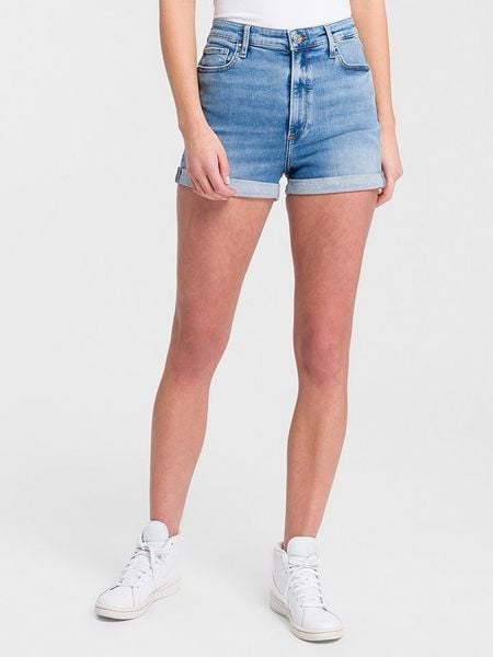 Cross Jeans Szorty dżinsowe w kolorze błękitnym rozmiar: W28. Niebieskie szorty Cross Jeans, z aplikacjami, z jeansu, klasyczne, z podwyższonym stanem. Za 100,99 zł.
