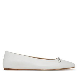 Baleriny MICHAEL Michael Kors. Białe balerinki MICHAEL Michael Kors, bez wzorów, ze lnu, bez obcasa, bez zapięcia. Za 419,99 zł.