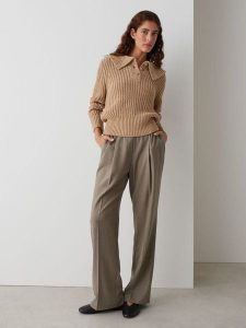 OPUS Sweter "Proyer" w kolorze jasnobrązowym rozmiar: 42. Brązowe swetry oversize Opus, bez wzorów, z wełny, bez ramiączek. Za 143,99 zł.