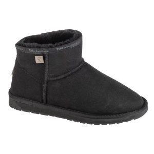 Buty Emu Australia Platinum Slim Darling WP11875-BLAK czarne. Czarne buty zimowe z gumy, bez obcasa, bez zapięcia. Za 783,33 zł.