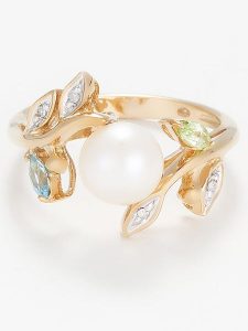 DIAMANTA Złoty pierścionek "Tosca" z diamentami, topazem i szmaragdem rozmiar: 56. Żółte pierścionki DIAMANTA, z diamentem, złote. Za 1 076,21 zł.
