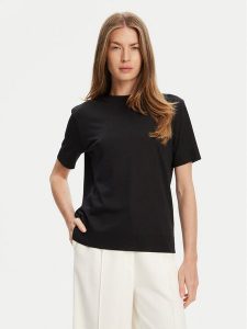 Calvin Klein T-Shirt LV044B206G Czarny Regular Fit. Czarne t-shirty Calvin Klein, xxs, bez wzorów, z lyocellu, bez kołnierzyka, bez ramiączek. Za 179,99 zł.