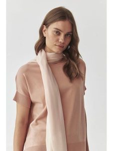 TATUUM Szal w kolorze kremowo-jasnoróżowym - 185 x 90 cm rozmiar: onesize. Brązowe szaliki Tatuum, bez wzorów, z materiału. Za 52,99 zł.