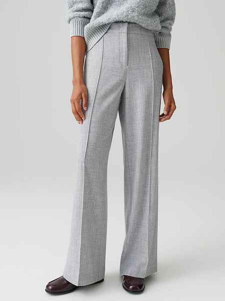 OPUS Spodnie w kolorze jasnoszarym rozmiar: 38. Szare spodnie z wysokim stanem Opus, bez wzorów, z materiału, z podwyższonym stanem. Za 178,79 zł.