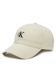 Calvin Klein Jeans Czapka z daszkiem Embroidered Monogram Cap LV04K5024G Biały. Białe czapki Calvin Klein Jeans, bez wzorów, z bawełny. Za 89,99 zł.