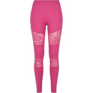 Legginsy damskie Urban Classics Laces Inset GT. Fioletowe legginsy Urban Classics, bez wzorów. Za 183,50 zł.