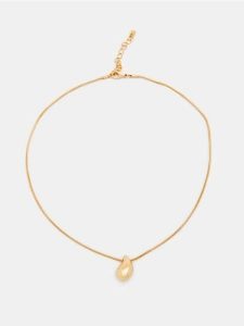 Naszyjnik z zawieszką w kształcie łezki - złoty. Żółte naszyjniki Sinsay, złote. Za 12,99 zł.