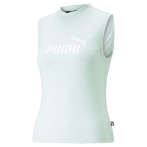 T-shirt damski bez rękawów Puma Slim Logo Tank Kobieta. Zielone t-shirty Puma, xs, bez wzorów, bez kołnierzyka, bez ramiączek. Za 103,05 zł.