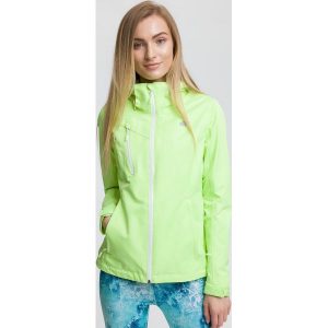 Kurtka miejska damska KUD010 - żółty neon. Kurtki marki 4f. W wyprzedaży za 299,99 zł.