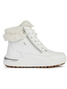 Geox Skórzane botki "Dalyla" zw kolorze białym rozmiar: 39. Białe botki Geox, bez wzorów, bez obcasa, bez zapięcia. Za 461,21 zł.