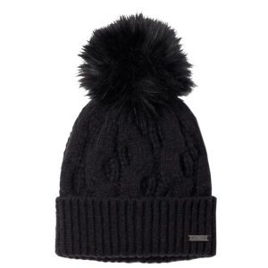 Czapka damska Boundless Days Cable Knit Pom Beanie. Czarne czapki Columbia, bez wzorów, z poliesteru, sportowe. Za 99,99 zł.