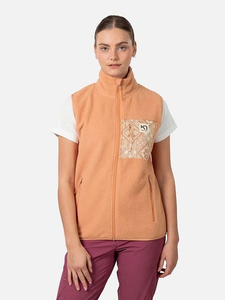 KARI TRAA Kamizelka polarowa "Rothe" w kolorze brzoskwiniowym rozmiar: S. Pomarańczowe kamizelki Kari Traa, s, bez wzorów, z polaru, bez kołnierzyka, bez ramiączek, bez kaptura. Za 126,45 zł.