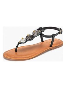 INUOVO Skórzane sandały w kolorze czarnym rozmiar: 37. Czarne sandały Inuovo, z aplikacjami, z otwartym noskiem, bez obcasa, bez zapięcia. Za 173,99 zł.