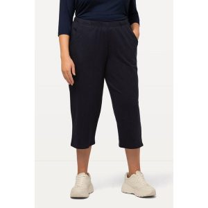 Damskie Spodnie dresowe 7/8 prosta nogawka elastyczny ściągacz. Niebieskie spodnie dresowe Ulla Popken, plus size, bez wzorów, z bawełny. Za 123,99 zł.