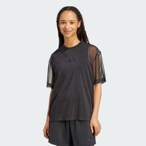 Koszulka Soft Lux Mesh. Czarne bluzki ADIDAS, xs, bez wzorów, z meshu, sportowe, bez kołnierzyka, bez ramiączek. Za 179,00 zł.