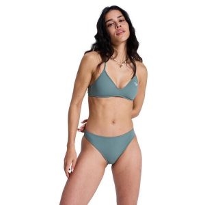 Majtki bikini o średnim kryciu dla Kobiety SOLID ESSENTIALS Zielony. Zielone bikini Roxy, bez wzorów, z elastanu. Za 109,99 zł.