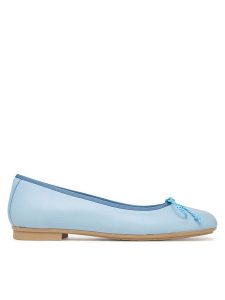 Hispanitas Baleriny HV263465 Niebieski. Niebieskie balerinki Hispanitas, bez wzorów, ze skóry, bez obcasa, bez zapięcia. Za 489,99 zł.