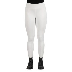 Damskie legginsy jeździeckie z pełną przyczepnością Euro-Star Empower. Białe legginsy EURO-STAR, bez wzorów, ze skóry. Za 389,50 zł.