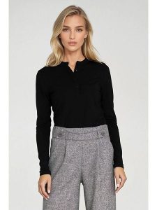 Nife Bluzka w kolorze czarnym rozmiar: 40. Czarne bluzki Nife, bez wzorów, bez kołnierzyka, bez ramiączek. Za 187,07 zł.