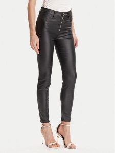 Rinascimento Spodnie z imitacji skóry CFC0126158003 Czarny Skinny Fit. Czarne rurki Rinascimento, ze skóry. Za 309,99 zł.
