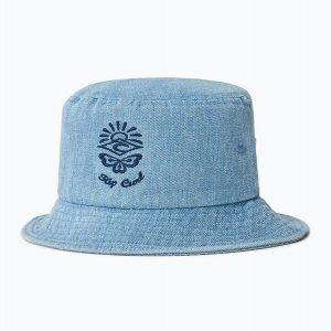 Kapelusz damski Rip Curl Mixed Short Brim Bucket. Niebieskie kapelusze Rip Curl, bez wzorów, z bawełny, sportowe. Za 109,99 zł.