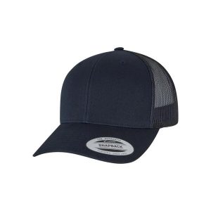 Czapka trucker Flexfit Retro. Niebieskie czapki FLEXFIT, bez wzorów, z bawełny, retro. Za 52,70 zł.