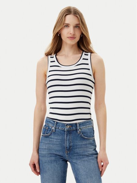 JOOP! Top 58 252JE58Telma 30046223 Granatowy Regular Fit. Niebieskie topy JOOP!, bez wzorów, z bawełny, bez kołnierzyka, bez ramiączek. Za 129,99 zł.