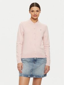 Tommy Hilfiger Kardigan WW0WW42370 Różowy Regular Fit. Czerwone kardigany TOMMY HILFIGER, z syntetyku. Za 299,99 zł.