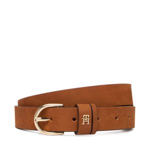 Pasek Damski Tommy Hilfiger. Brązowe paski TOMMY HILFIGER, bez wzorów, z nubiku. Za 209,99 zł.