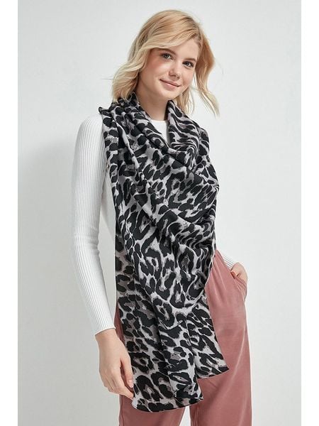 Lucky Bees Szal w kolorze szaro-czarnym - 180 x 80 cm rozmiar: onesize. Czarne szaliki Lucky Bees, bez wzorów, z materiału. Za 113,36 zł.
