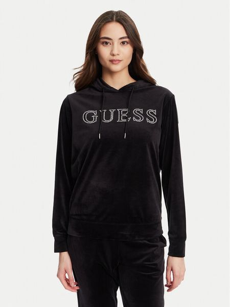 Guess Bluza V4RQ25 K0232 Czarny Regular Fit. Czarne bluzy Guess, xl, z aplikacjami, z syntetyku, bez kaptura. Za 229,99 zł.
